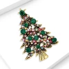 New European and American style Christmas tree brooch, alloy enamel fashionable accessory, oil-drip corsage, versatile wholesale details Picture